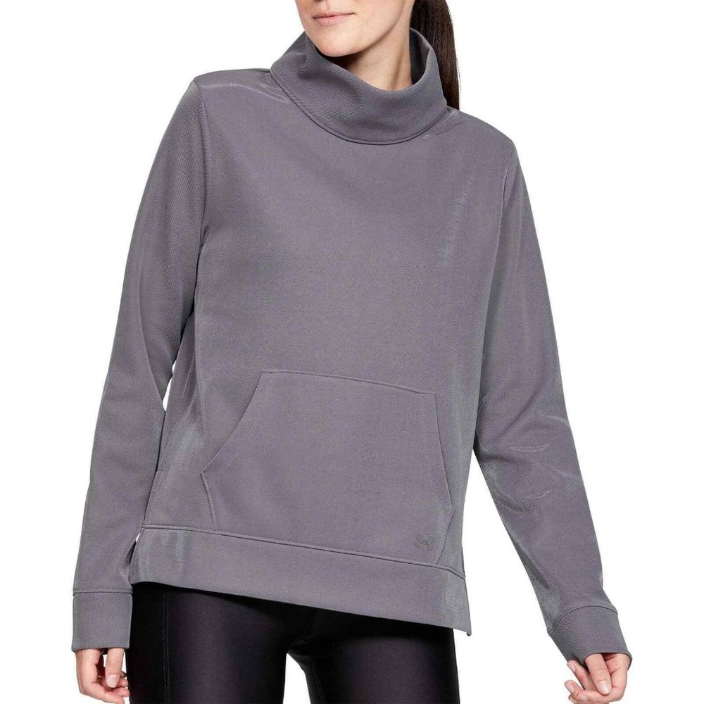 Under Armour Synthetic Fleece Mock Mirage Sweatshirt Womens XS Gray Active